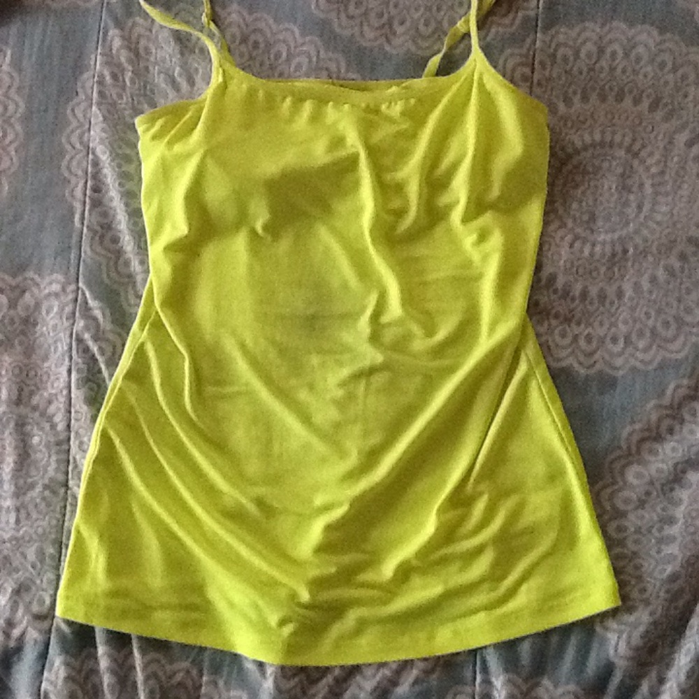 Neon yellow spaghetti strap